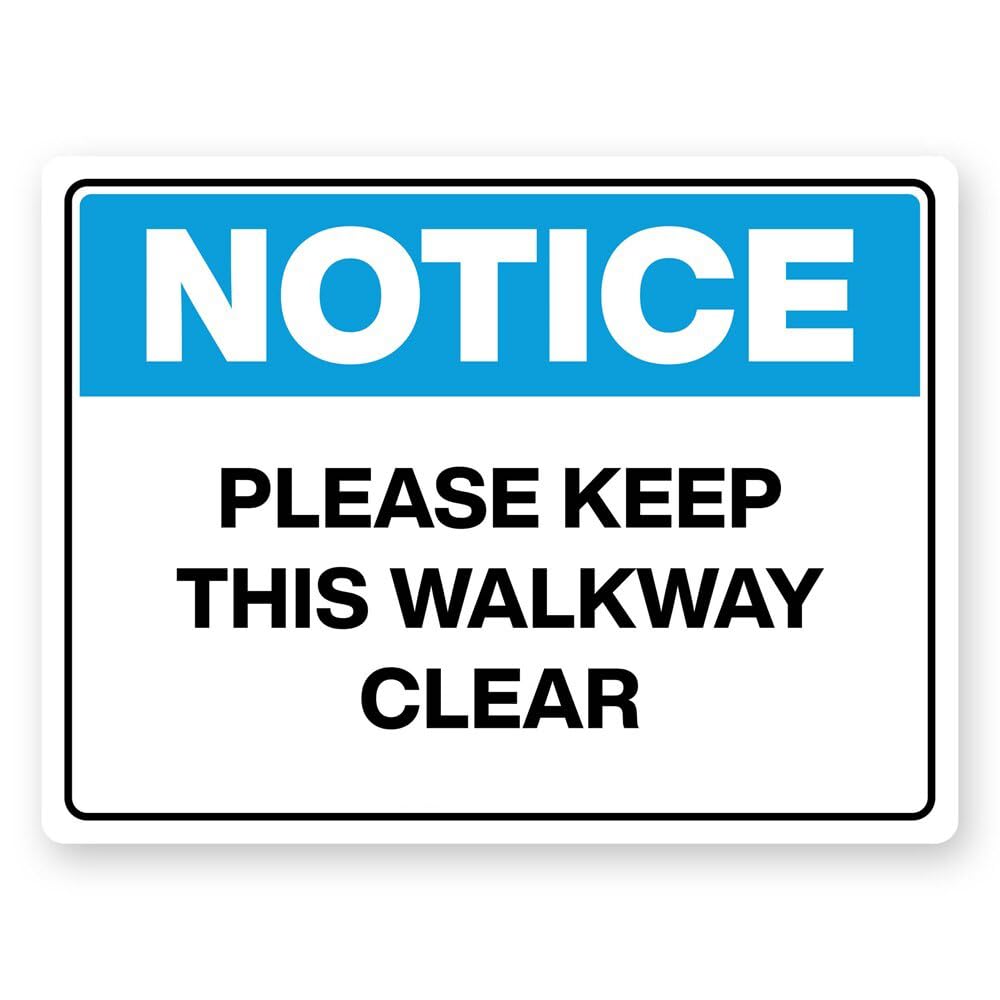 Tin sign vintage Please Keep This Walkway Clear Plaque Poster for Bar Pub Beer Home Garage Man Cave Wall Decor 12x8 Inch