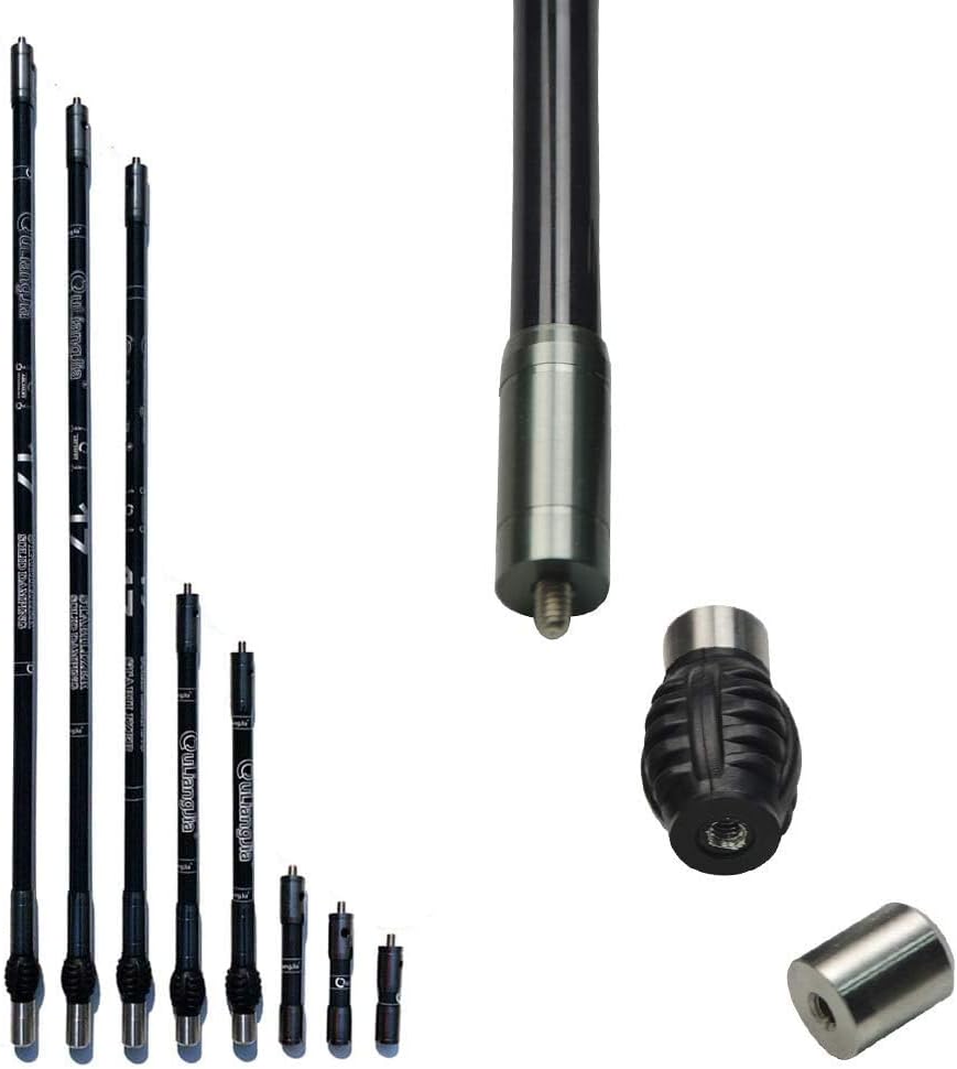SHARROW Archery Bow Stabilizer Rod Balance Bar Main Bar 30" 28" 26" Extension Pole 3" 4" 5" Side Rod 12" 10" Bow Stabilizer for Recurve Bow Compound Bow