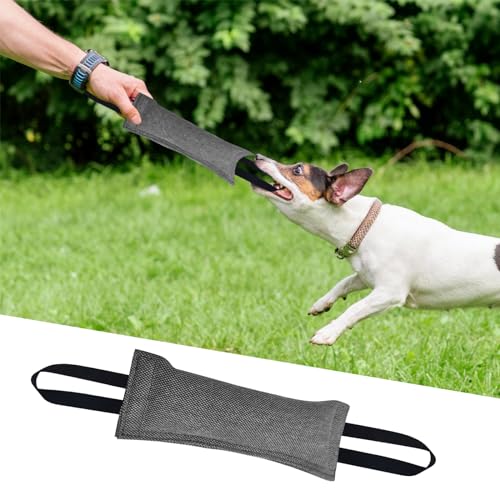 Beisswurst Für Hunde, 2 Stück 30cm Jute Beisswurst, Beißwursts Hunde Mit 2 Griff, Sehr Robustes Hundes Beisswursts, Hundes Training Zubehör, Zerrspielzeug Hund Zum Training Zerrspielzeug (Grau)