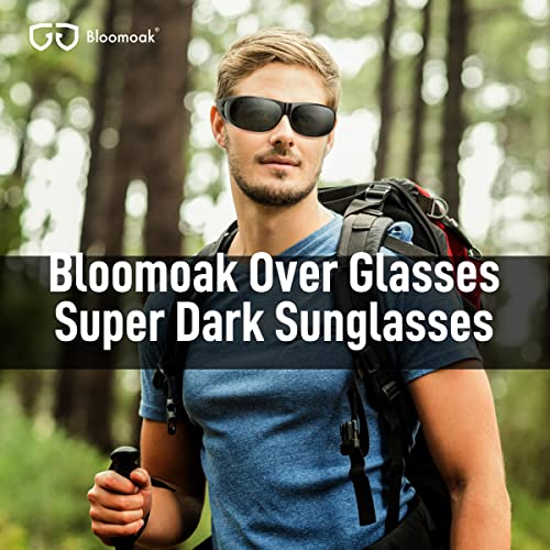Bloomoak Polarized Super Dark Sunglasses/Wrap Around Over Glasses -Category 4/UV 400 Protection For Sensitive/Photophobia2