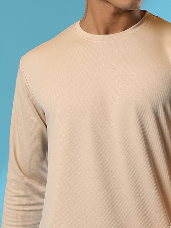 Image of CHKOKKO Gym T Shirts for Men Workout Solid Quick Dry Sports Men T-Shirts Breathable Lightweight Full Sleeve Regular Fit Round Neck Running Stylish Tshirt for man