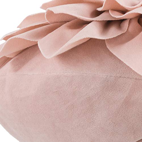 Oiseauvoler Decorative Throw Pillow 3D Flower Round Pillow Accent Handmade Cushion With Insert For Couch Bed Home Decor 12 Inch Rose Gold #TOP5