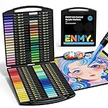 ENMY 80 Colours Acrylic Markers Brush Tip – Direct Liquid Acrylic Paint Pens for Anime Drawing, Illustration, Fabric, Rock, Wood, Glass, Paper, Craft Supplies for Artists