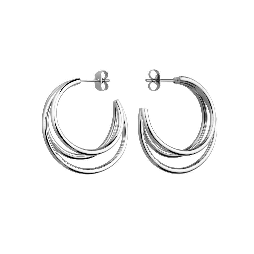 Rosefield Pendientes de mujer de plata, elegantes, modernos, vintage, diseño de aro con clip o enchufe, regalo para mujeres, uso diario, ocasión de alta calidad