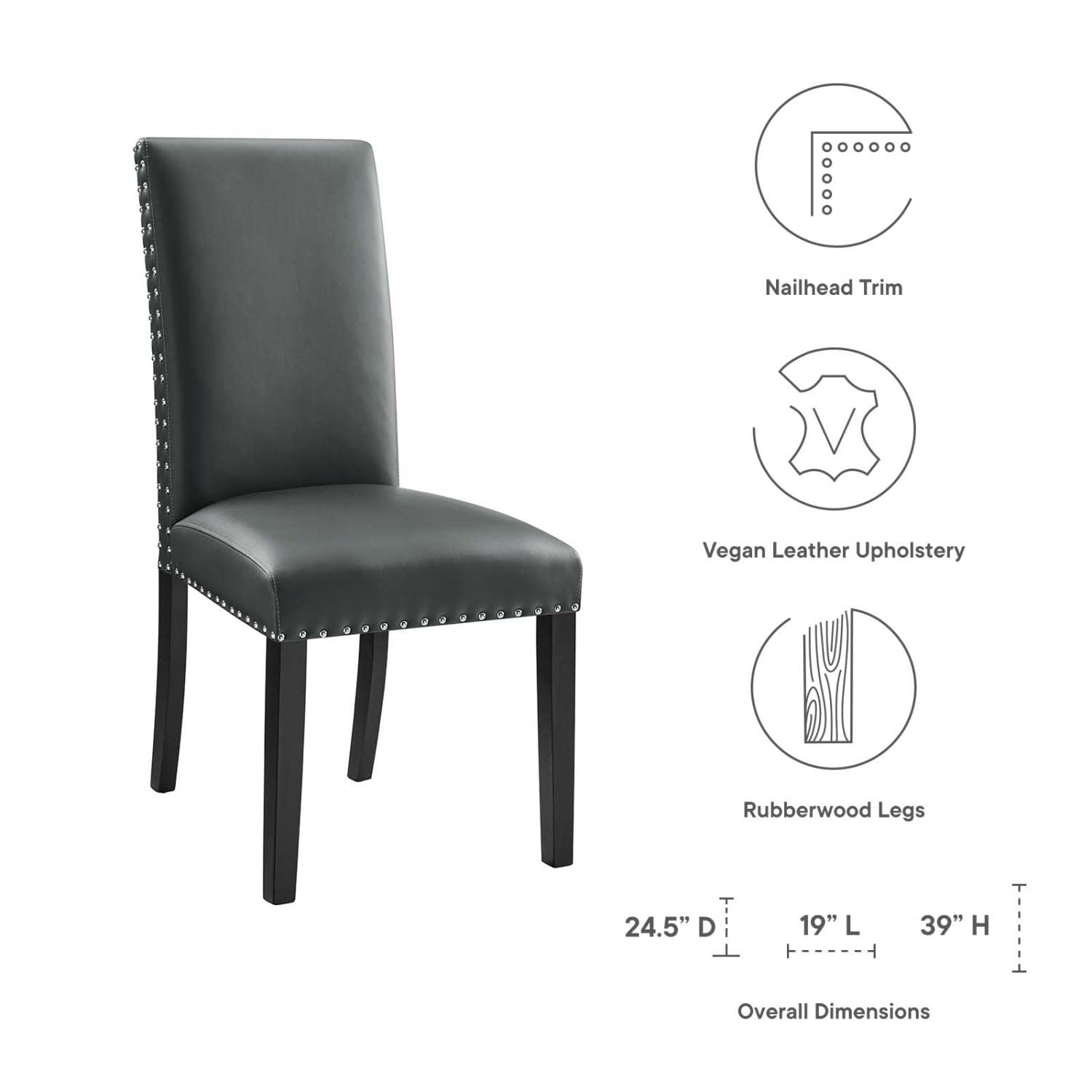 Parcel Dining - Silla auxiliar de piel sintética en color gris 8