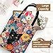 THISFIND Black Cat Floral Canvas Tote Bag – Double-Sided Printed Artistic Shoulder Bag with Button Closure, Whimsical Boho Flower Pattern for Daily Use or Gift