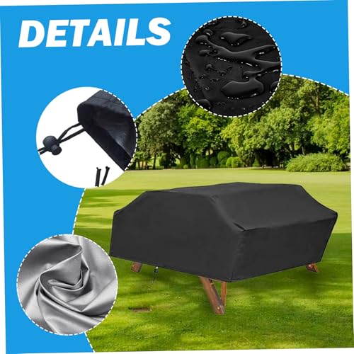 Couvre-table de pique-nique rectangle étanche noir 59x32x73 - 3