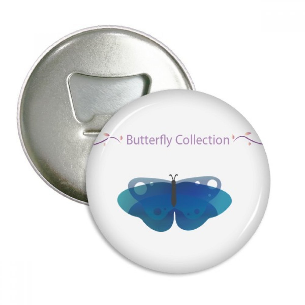 Ouvreur aimants frigo papillon bleu décapsuleur badge argent 3pcs