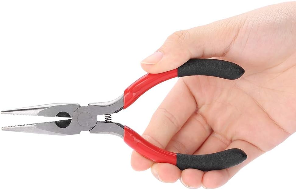 Steel High Precision Non-slip Needle Nose Pliers, Wire Cutter Pliers, Practical Electronic Industrial Repairing Jewelry Making Cutting for Wrapping
