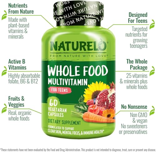 NATURELO Whole Food Multivitamin for Teens