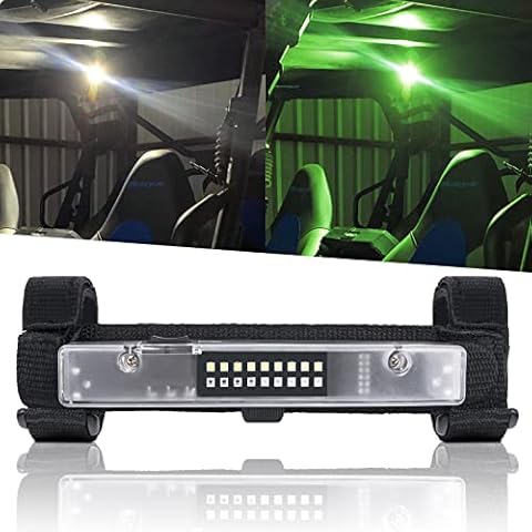 YCHOW-TECH UTV Dome Light Roll Bar Cage Mount Interior Lights Rechargeable Wireless Roll Bar LED Interior Lights Utility Roll Cage Light for UTV Polaris RZR ATV Can-Am Off Road - White/Green Cover
