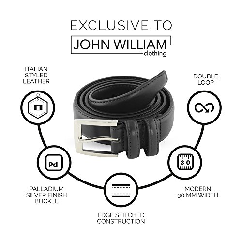 John William Leather Belts For Men - Mens Brown & Black Belt - Dress Casual Men's Belt in Gift Bag3
