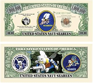 American Art Classics US Navy Seabees Million Dollar Bills - Pack of 10 - Fun Gift Or Keepsake for Members of The US Navy Construction Battalion