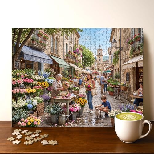 Puzzle Flower Market 500 pièces bois 20 x 15 po