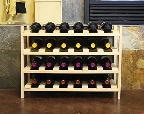 Estantería modular para vino 24 botellas de pino miniatura 5