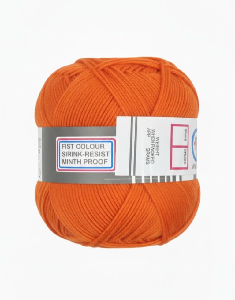Image of ProKart Premium Blankie Wool, Plush & Cuddly, Chenille Yarn Supersoft Hand Knitting Wool Ball | Blanket Thick /Mottu Yarn Ball Suitable for Hand Knitting and Crocheting for Baby, Adult, Sweaters, caps, Throws, Home Furnishing, Scarves, Blankets (Light Orange, 100gms x 1 Pack)