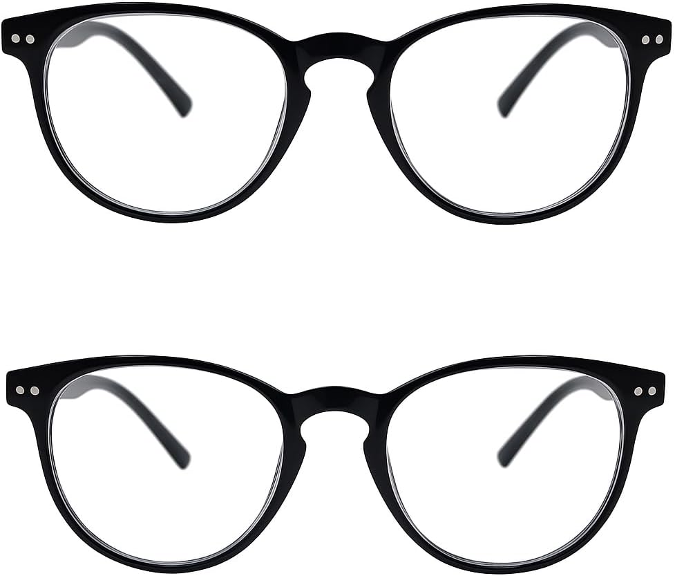 grinderPUNCH 2 Pairs Computer Readers Reading Glasses Anti Reflective Anti Glare Anti Eyestrain Lens for Digital Screens