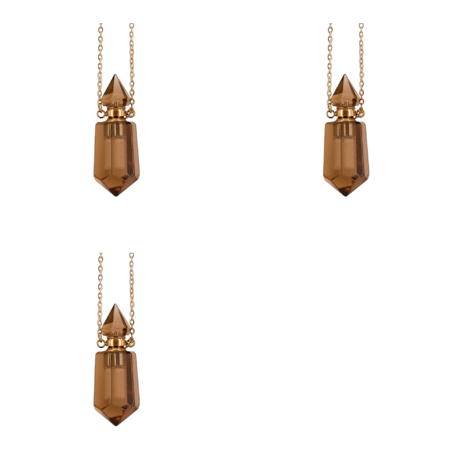 Collar con colgante de botella difusora de aceite, cadena de acero inoxidable para mujer, cadena de cuello de longitud ajustable, joyería de fiesta, colgante de amatista hecho a mano
