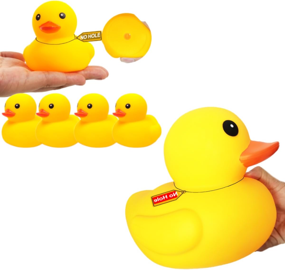 Rubber Duck No Hole, Mold Free Rubber Duck Without Hole, Waterproof Bath Toy for Kids, Pool, Birthday Party Favor & Home Bathroom Decor