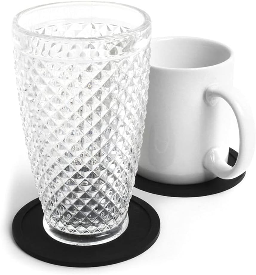 7pcs Non-Slip Table Coaster Set Heat Resistant Silicone Mat Drink Glass Coasters Kitchen Accessories Coffee Placemat(D)