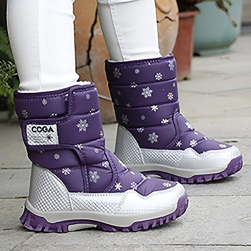 IWIHMIV Kids Snow Boots Boys Girls Winter Warm Waterproof Outdoor Snow Boots Snow Boots for Toddlers2