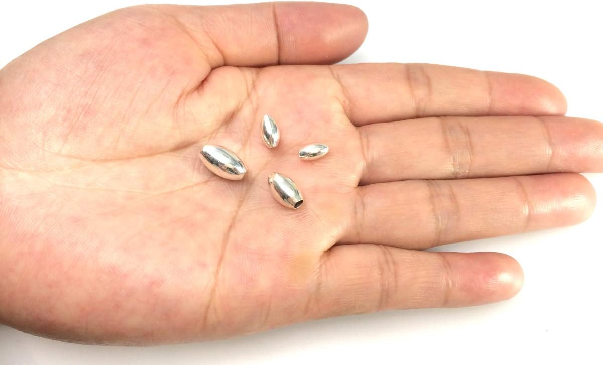 50pcs Adabele Tarnish Resistant 8mm Oval Rice Loose Beads 18K Yellow Gold Plated Brass Spacer (Hole 1.8mm) for DIY Craft Jewelry Making BF54-2