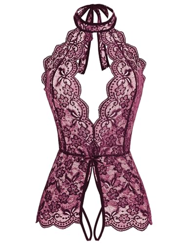 Image of Ababoon Women One Piece Lingerie Lace Sexy Baby Dolls Teddy Sleepwear