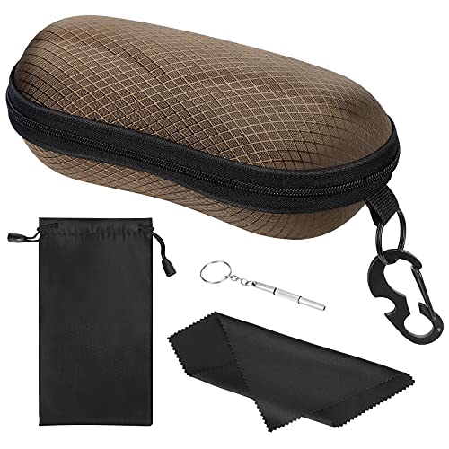Image of MoKo Semi Hard Shell Sunglasses Case, Unisex Protective Eyeglass Case Glasses Case Holder with Metal Hanging Hook