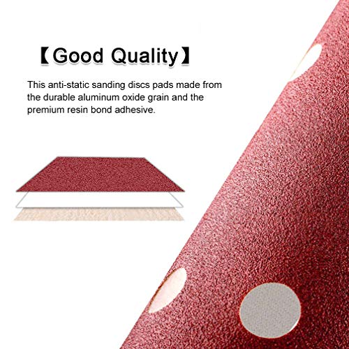 Viaky 80 Pcs 5 Inch 8 Holes Sanding Discs Pads Hook And Loop, Orbital Sander Replacement Pad, Round Sand Paper 40/60/100/120/180/240/320/400 Grits For Power Orbit Sanders #TOP4
