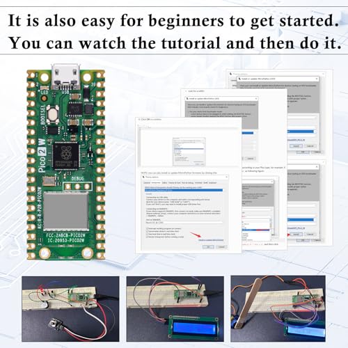 GeeekPi Starter Kit for Raspberry Pi Pico 2 W (Included), Dual Arm Cortex-M33 and Dual Hazard3 RISC-V Microcontroller, with Detailed Tutorial, 160 Items, 9 Projects, Python C Code - Image 6