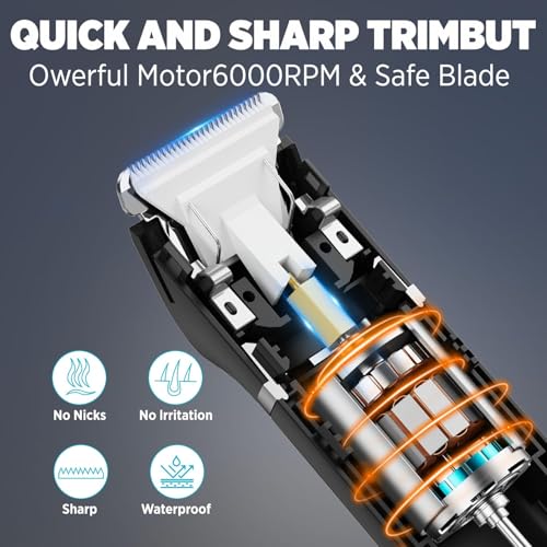 Image of Electric Razor for Men: 2-in-1 Beard & Nose Hair Trimmer for Men - IPX7 Waterproof Shavers for Temple Groin Body Ear Hairs Trimmer - Best Gifts for Husband