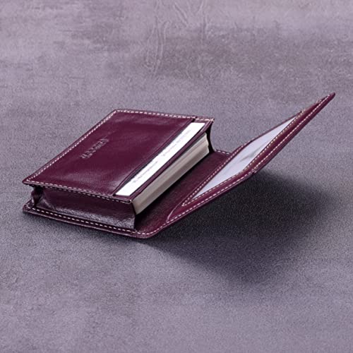 Image of HISCOW Business Card Holder with Large Compartment - Full Grain Leather