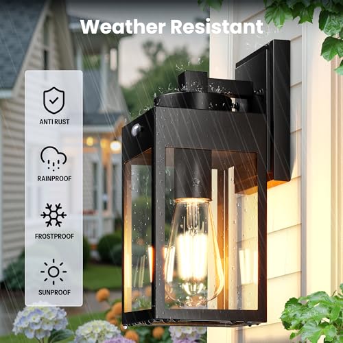 Image of Gleamz 2-Pack Motion Sensor Exterior Light Fixtures Wall Mount for House