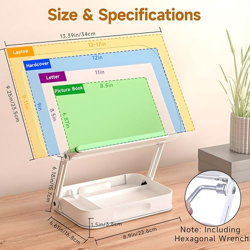 Image of Sunchhaya Acrylic Book Stand for Reading, Writing, Painting and Used As Laptop Stand for Desk, 360 Degree Rotatable Acrylic Book Reading Stand Adjustable Height-Angle (R22H)
