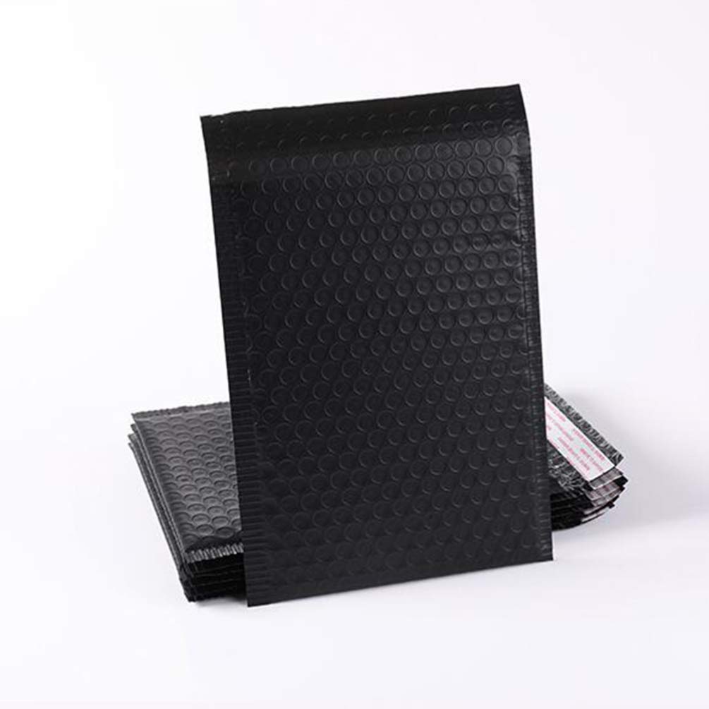 , buste imbottite in polibolla, confezione da 25 pezzi, colore nero, autosigillante, per spedizione, imballaggio, impermeabile, antiurto e resistente agli strappi (+6) x 25 cm
