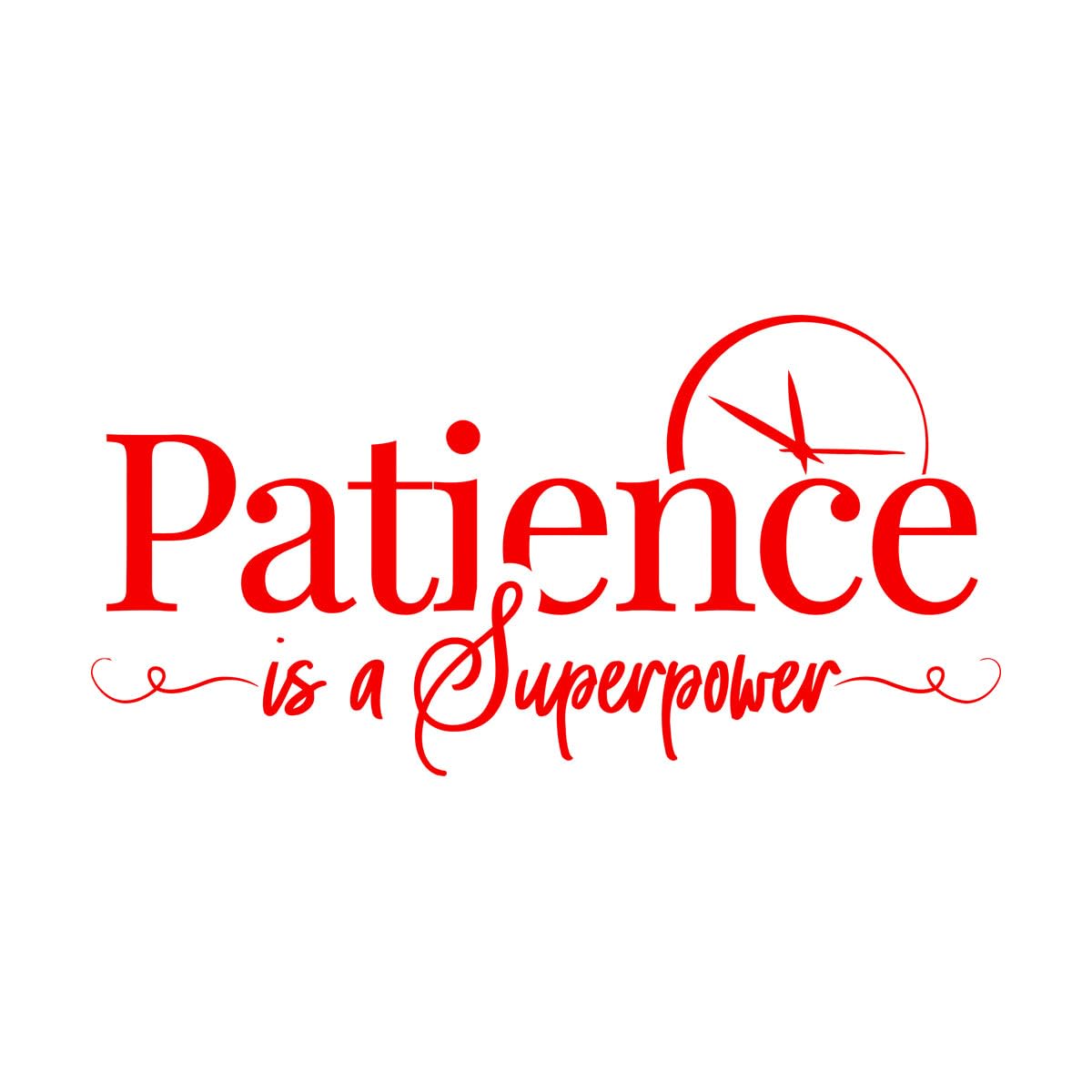 Engraving Decals Lettering Patience Superpower Quotes Words 42x81.6cm Multi Color Selection Large red