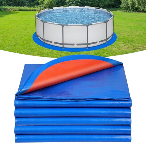 Base redonda para piscina de, Tapiz para Piscina Protector de Suelo, resistente sin costuras, lona de suelo precortada para piscinas de pie y jacuzzis, contra Rayos UV y Resistente al desgarro