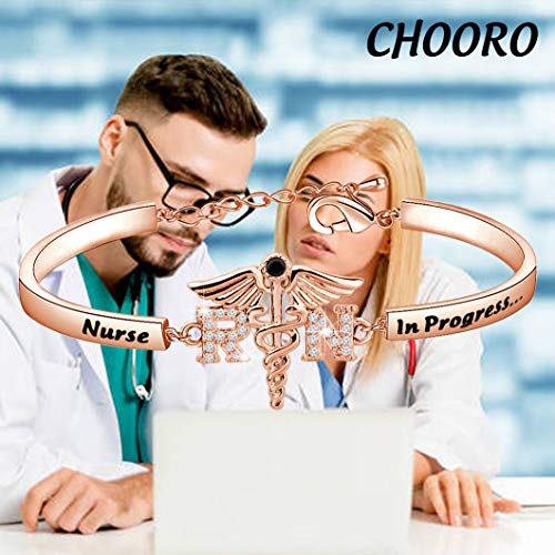 Image of CHOORO Nurse in Progress Student Nurse Zircon Bracelet Nursing Student Jewelry Future Nurse Gift Nurse Graduation Jewelry