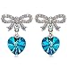 QIANSE Earrings Gifts for Women Hypoallergenic Blue Heart Swarovski Crystal Earrings for Women Teen Girls Earrings for Wife Girlfriend Birthday Anniversary Graduation Jewelry Gifts for Her Daughter
