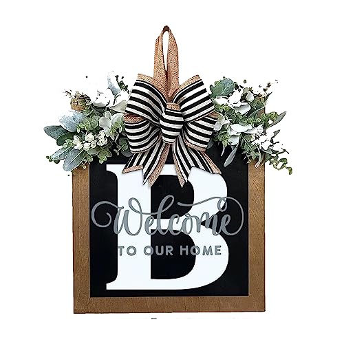 Last Name All Year Round Front Door Wreath with...
