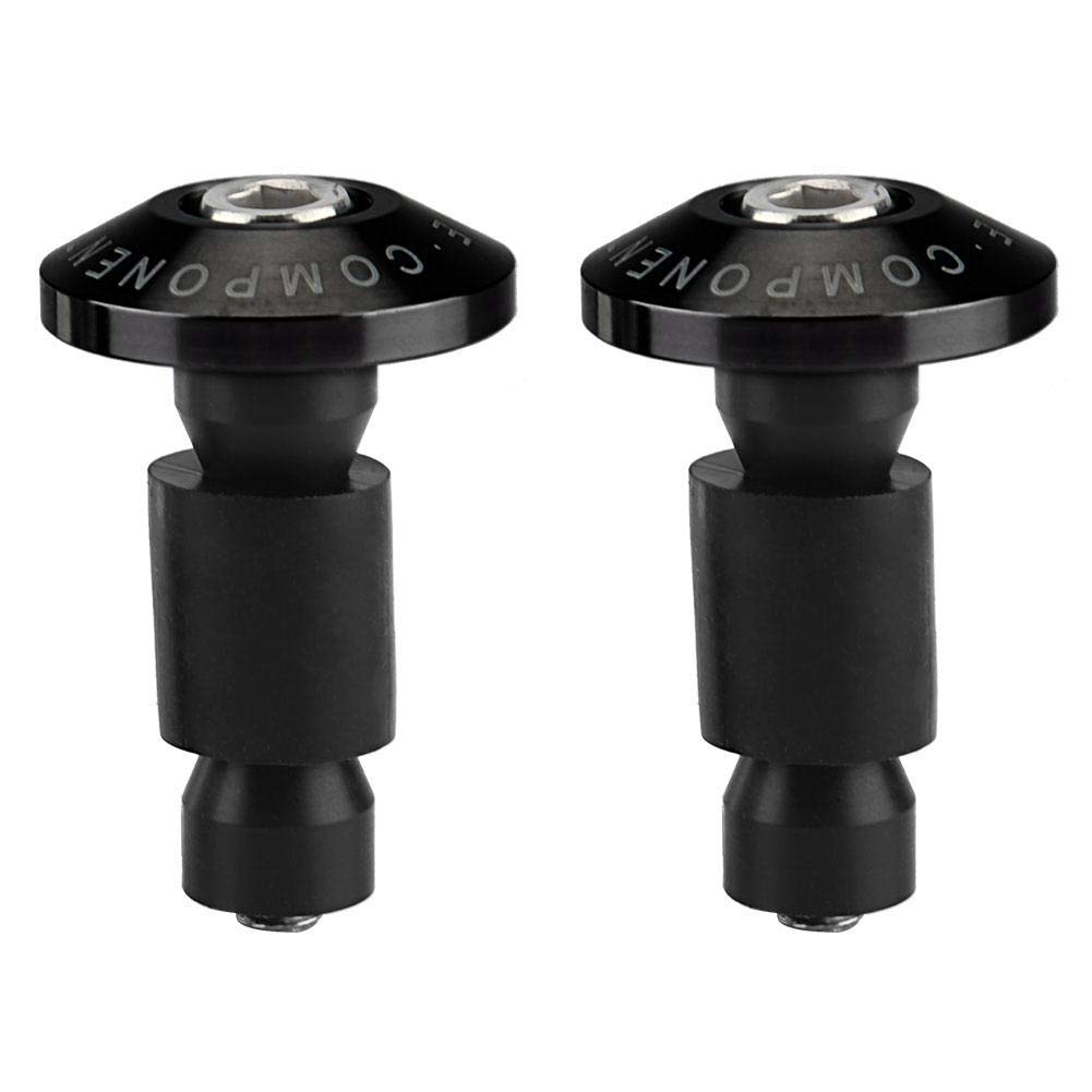 Tappi scorrevoli KIMISS Universal 1Pair per barre per moto per la maggior parte delle motociclette con manubrio diametro 22 mm (7/8 pollici). (Nero)