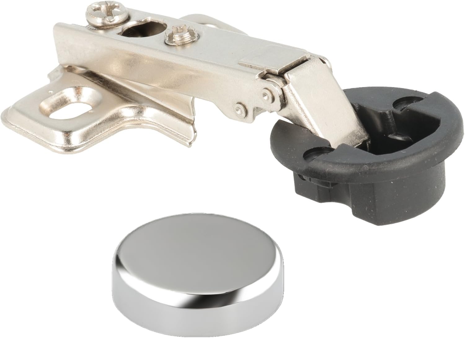 2 Cerniere Nichelate Per Ante In Vetro | Diametro 26 Mm | Apertura 95° | Alta Resistenza E Design Elegante (Collo Basso)