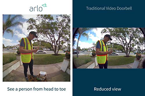 Image of Arlo Essential Wired Video Doorbell - HD Video, 180 View, Night Vision, 2 Way Audio, Direct to Wi-Fi, No Hub Needed, Easy Installation (Existing Doorbell Wiring Required), Black - AVD1001B
