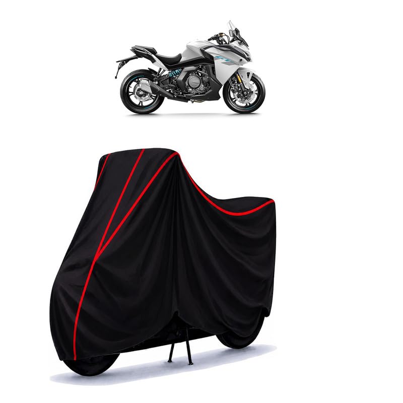 Image of CFMoto 650 GT Water Resistant Bike Cover for All Motorcycles & Rain | Heavy Duty Taffeta Fabric | UV Protection, Dustproof, Scratchproof | All Weather Two Wheeler Body Cover with Elastic Bottom