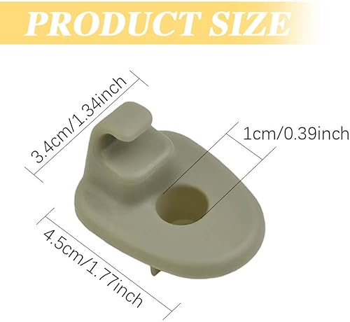Miniatura 2 de 2 clips para visera de automóvil, compatibles con Jeep Liberty 2005-2012 y Dodge Nitro 2008-2012, ajuste específico para vehículos, nailon, beige
