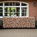 Benass Outdoor Firewood Rack with Cover 8FT,Heavy Duty Fire Log Stacker Stand for Wood Storage with 600D Oxford Waterproof Cover,Indoor/Outdoor Firewood Holder for Fireplace, Patio,Black
