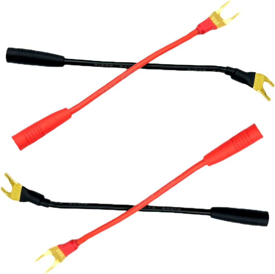 Amazon.com: Sam&Johnny 4 Pack Spade Plug Connectors to 4mm Banana Jack ...