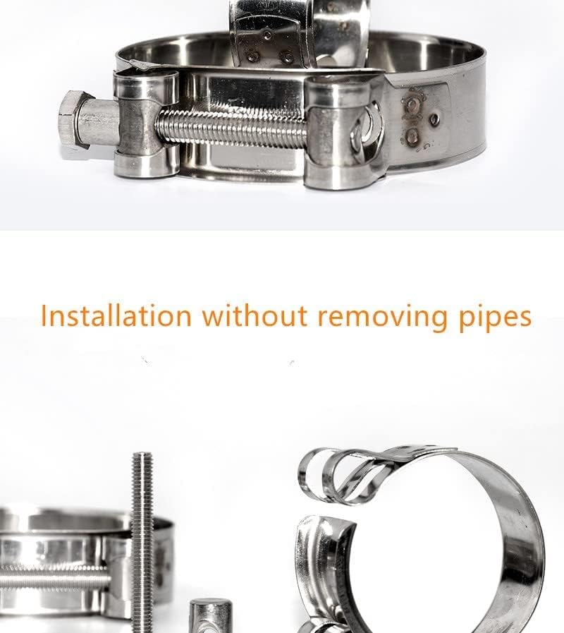 Miniatura 6 de Abrazaderas de manguera con perno en T de 1.142-1.220 in, abrazaderas de tubo de acero inoxidable 304 resistentes (4 piezas)