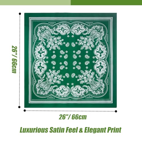 Seawhisper Premium Printed Satin Silk-Like Head Scarf for Women Square Hair Scarf Bandanas for Women 26 Inches4