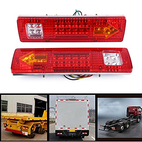 VIGORFLYRUN PARTS LTD 2pcs 19 LED Luces traseras Impermeables Remolque LED luz de Advertencia de señal de Giro Luz de Advertencia de Parada de camión de Remolque